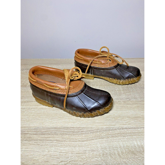 Cabelas Duck Waterproof Steel Shank‎ Rain Boots Womens Sz 8 Brown Leather Ankle - Picture 2 of 6